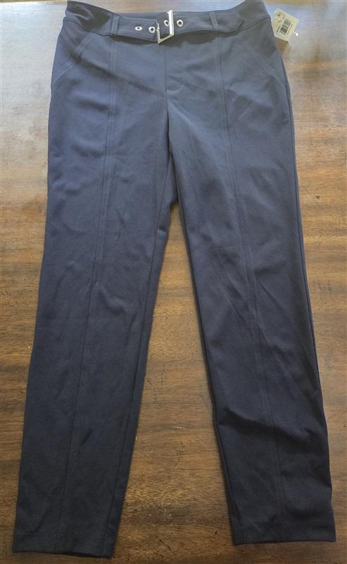 NWT Soho M Slim Pull On Belted Trouser Pants Navy 127073