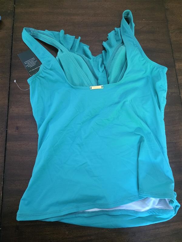 NWT Ralph Lauren 12 Beach Club Ruffle Tankini Beach Halter Top Green 127077