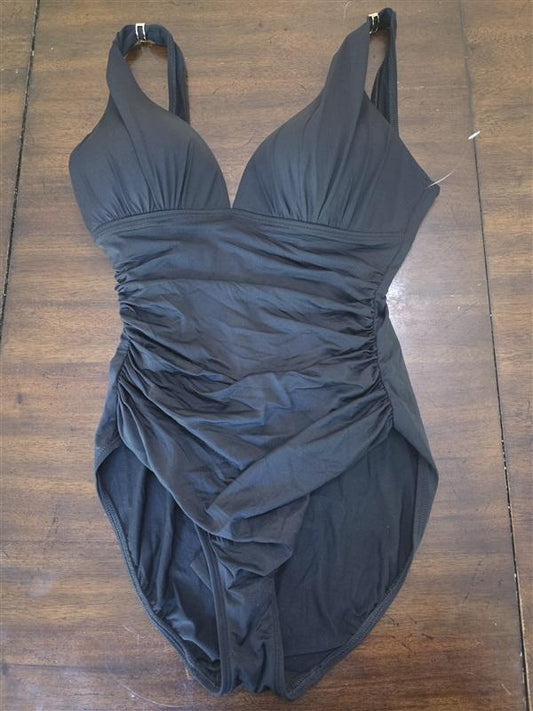 NWOT Ralph Lauren 6 SAMPLE Black Slimming 1 Piece Swimsuit 127086