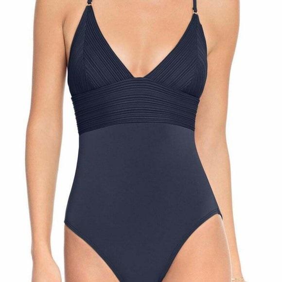 NWOT Robin Piccone 8 Lily Pink Strappy 1PC Swimsuit 127106