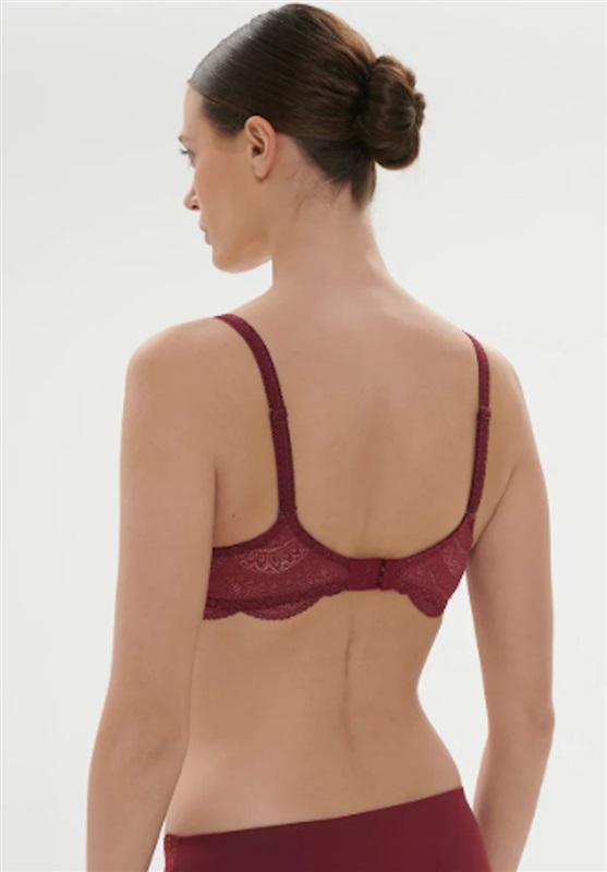 NWT Simone Perele 36E Karma Triangle 3D Demi12v343 Wine 127144