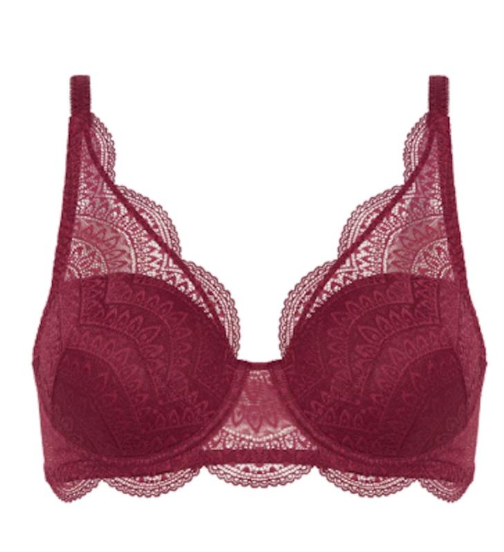 NWT Simone Perele 36E Karma Triangle 3D Demi12v343 Wine 127144