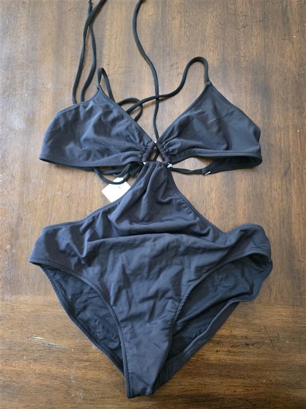 NWT Rachel Pally S Ring Monokini Maillot 1pc Swimsuit Black 127162