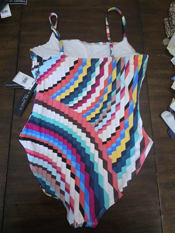 NWT La Blanca 16 Island Goddess Slice Optic 1PC Swimsuit 127169