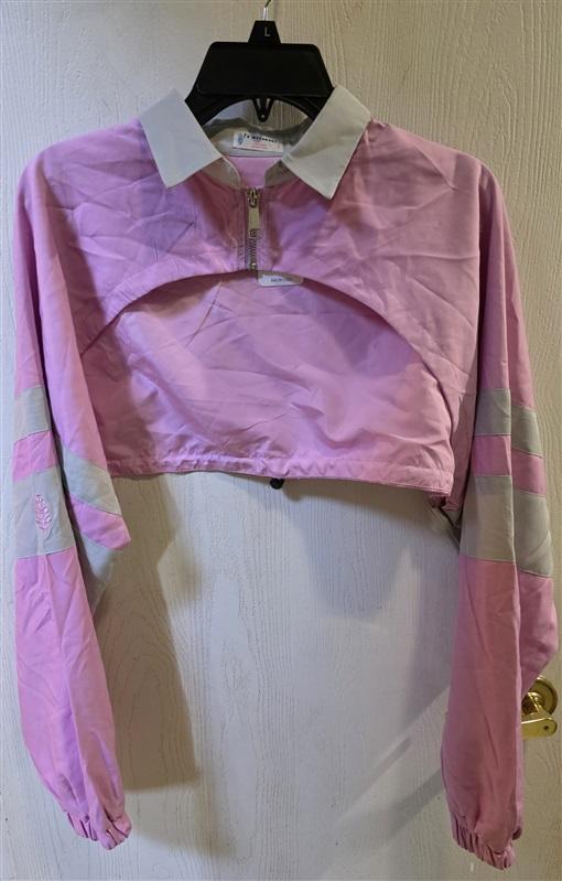 NWT Free People FP Movement OS Pink Grey Bolero Crop Windbreaker 127172