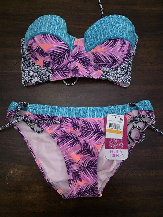 NWT Hula Honey Leaf Breeze S Underwired Bikini Swim Top & Bottom 127180