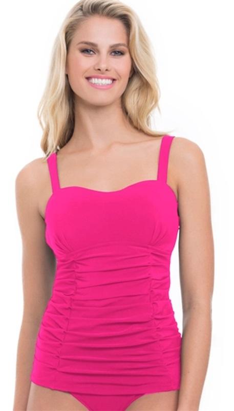 NWT Profile by Gottex 34D Origami Tankini Swimsuit Pink 127183