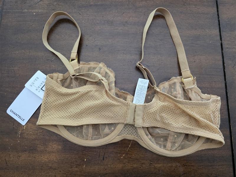 NWT Chantelle 34DD Chantelle Fleurs Signature Demi Bra 12Q5 Gold 127221