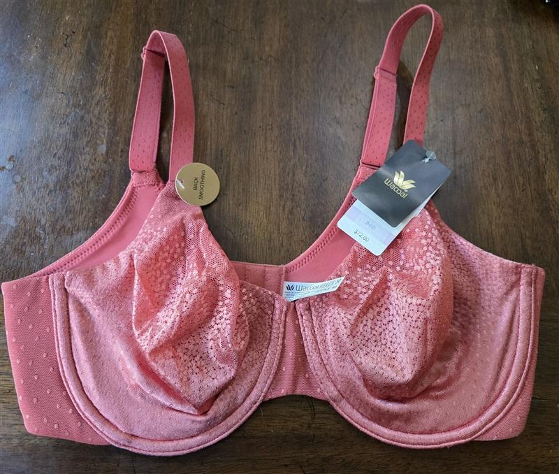 NWT Wacoal 34D Back Appeal Underwire Bra 855303 Coral 127239