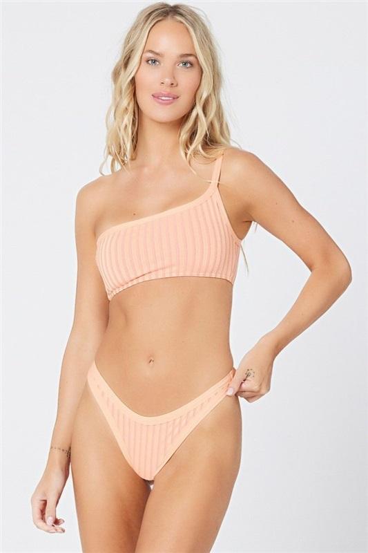 NWT L*Space Bougainvillea 1 Shoulder Top M Foley Bottom S Bikini Set 127241