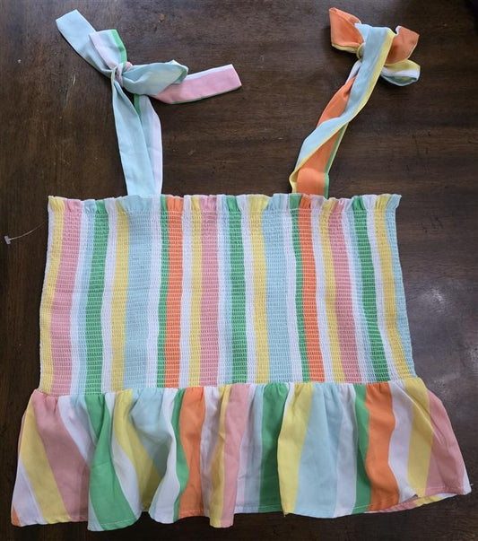 NWOT CHANCE OR FATE Sleeveless Smocked Tube Top Bow Shoulder Tie 127247