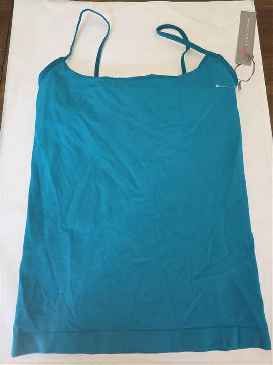NWOT Last Tango s/m Seamless Camisole Tank Top Spaghetti Strap Teal 127253