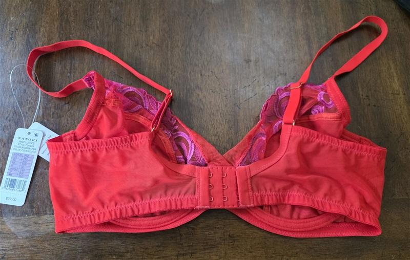 NWT Natori 36D Embellished Underwire Bra 724324 Red 127255