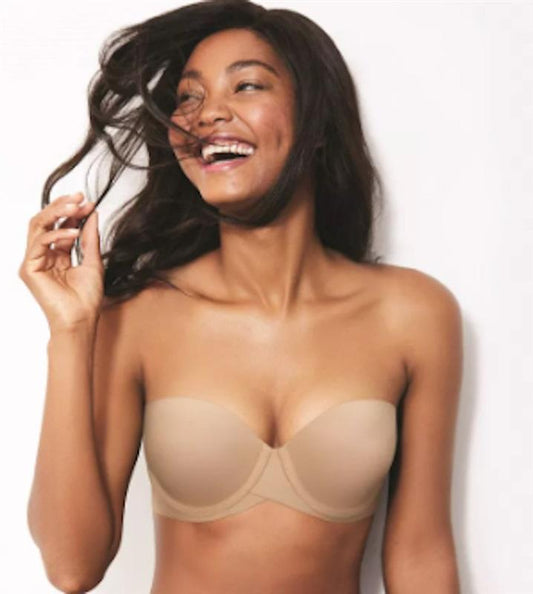 NWOT Maidenform 36C Push-Up Balconette Underwire Strapless 9905 taupe 127282