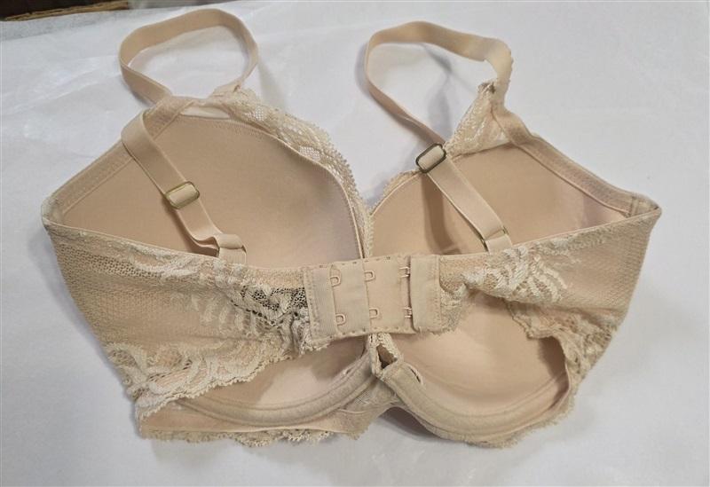 PO Natori 30DDD Beige Feathers Bra Plunge Contour Style 730023 127340