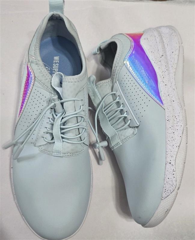 PO Clove 7.5 Classic Blue Holographic Limited Ed Nursing Tennis Shoes 127447