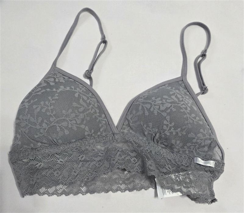 NWOT Calvin Klein XS Bare Lace Triangle Bralette QF4239 Gray 127500