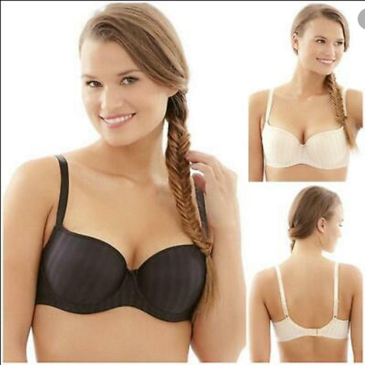 NWOT Cleo 28GG USA Panache Lexi Balconette Molded T-Shirt Bra 9421 Black 127503