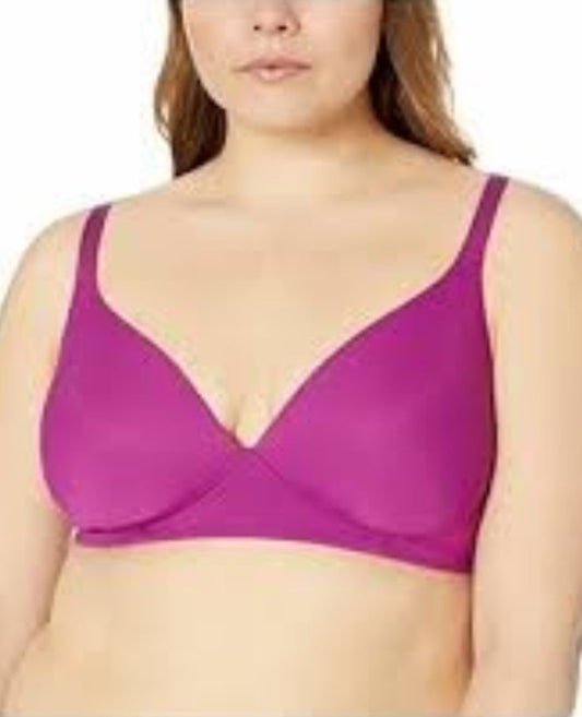 NWOT Warner's 34B Breathe Freely Wire-Free Contour Bra RM5941A Fuchsia 127510