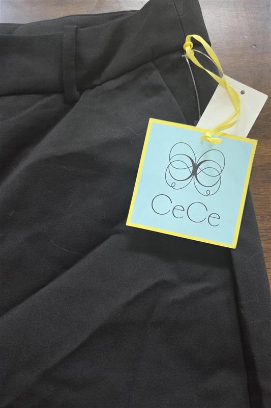 NWT CeCe 12 Essentials Pants Rich Black Stretch Zip Up Trousers 127554