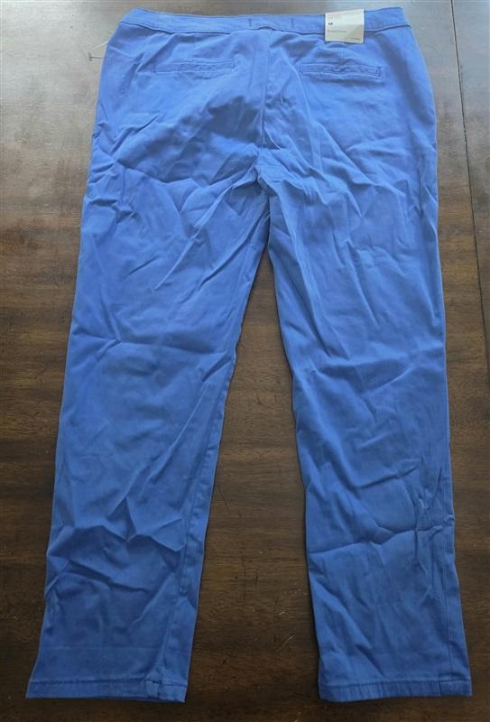 NWT Lila Ryan 12P The Zuri Tapered Trouser Brushed Sateen Bright Blue 127560