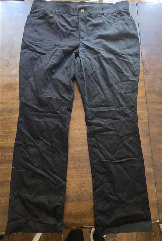 NWOT Lee 16 Medium Flex Motion Trouser Pants Mid Rise Fit Black 127566