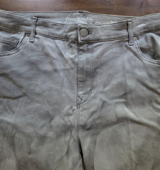 NWOT Gloria Vanderbilt 18W Bridget Ankle Gray Distressed Jeans 127567