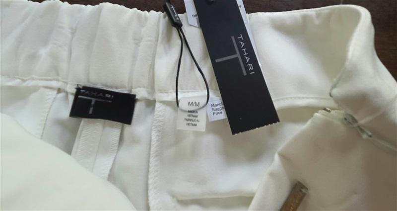 NWTD Tahari M Marcia Ivory Crepe Crop Coulotte Dress Pants 127568