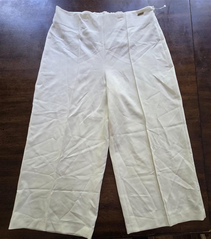 NWTD Tahari M Marcia Ivory Crepe Crop Coulotte Dress Pants 127568