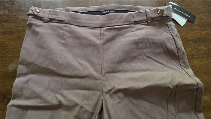NWT Violets & Roses 10 30 Tinsley Slim Straight Trouser Pants Grape Taupe 127569