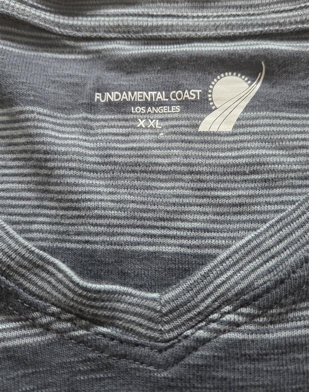NWT Fundamental Coast Blue Stripe V Neck T Shirt 127574