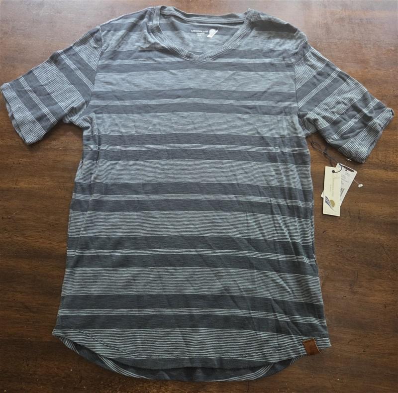 NWT Fundamental Coast Blue Stripe V Neck T Shirt 127574