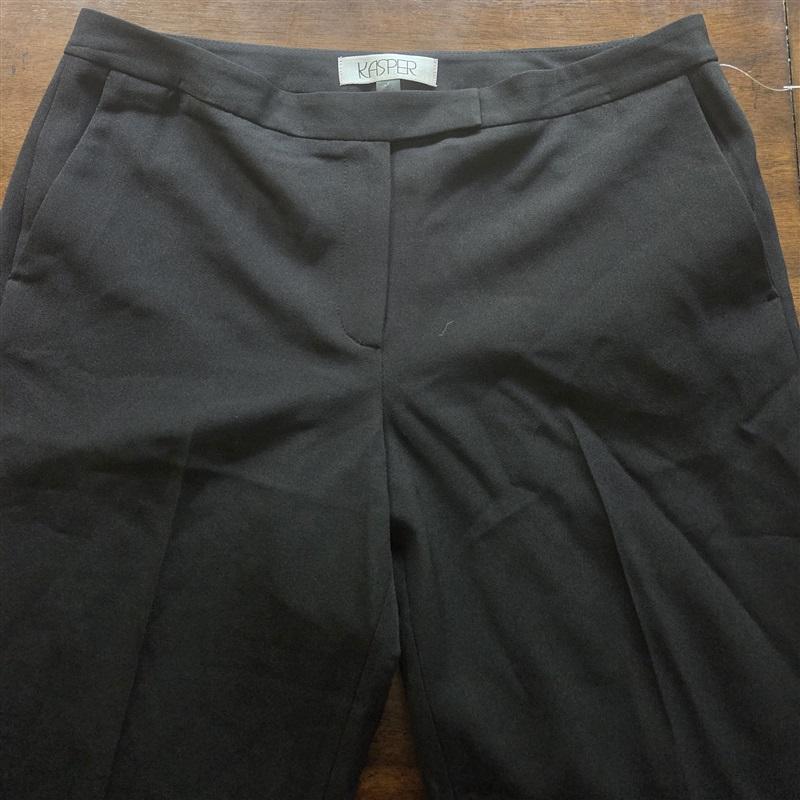 NWOT Kasper 10 Stretch Black Dress Pants Trousers 127578