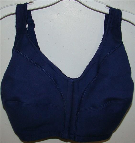 NWOT Comfort Choice 54D Wirefree Front Hook Seamless Bra Navy Blue 127585