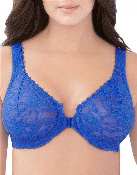 NWOT Glamorise 34F Wonderwire Front Close Bra 9245 Blue 127594