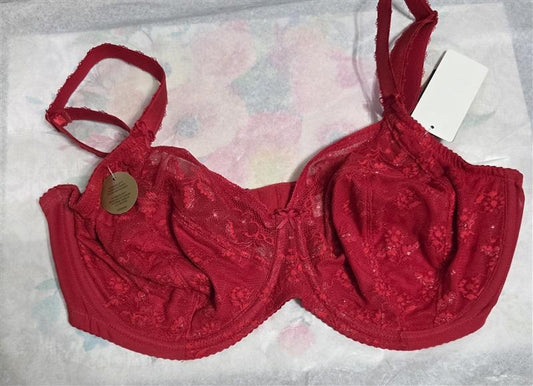 NWT Wacoal 34DD Lifted in Luxury Lace 855433 Red Bra 127620