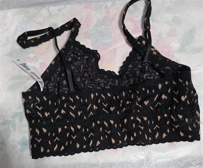 NWOT Hanky Panky S leopard Bralette Bra 'Retro' Animal Print Black 127624