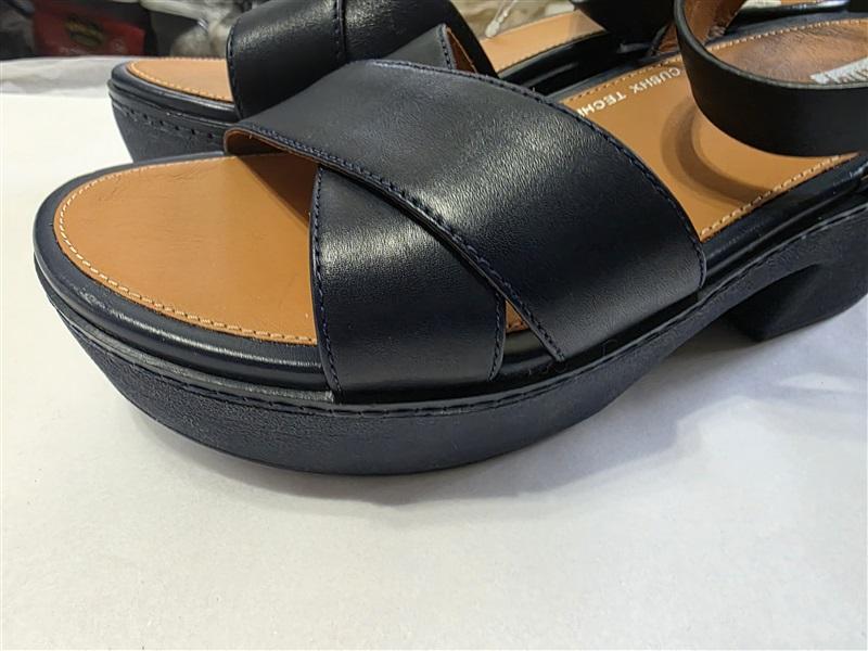 NWOT FitFlop 9 Platform Ankle Wrap Sandals Navy Blue 127669