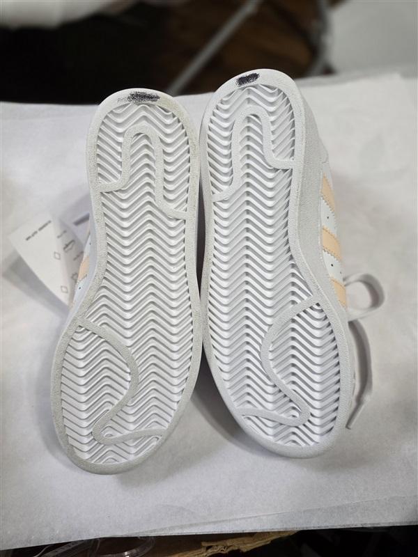 NWT Adidas 5 Superstar Original White Orange Glow Stripe 127674