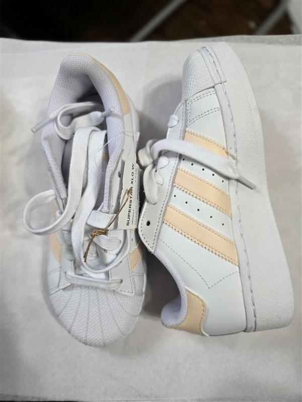 NWT Adidas 5 Superstar Original White Orange Glow Stripe 127674
