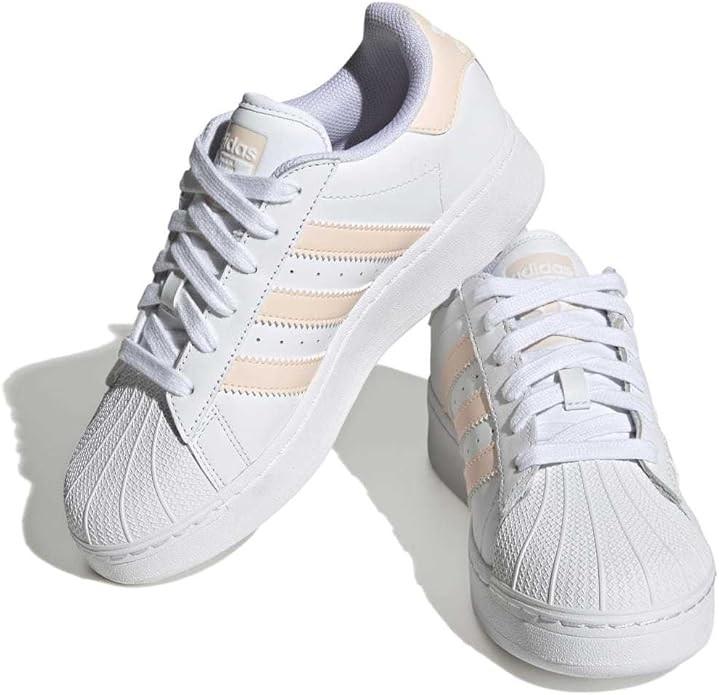 NWT Adidas 5 Superstar Original White Orange Glow Stripe 127674