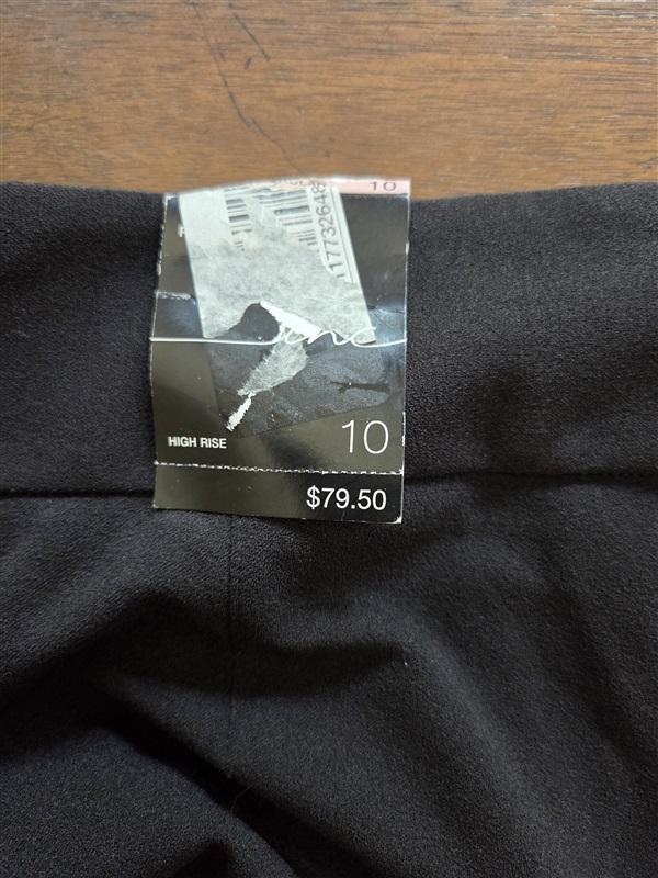 NWT INC 10 High Rise Side Zip Black Pants 127705