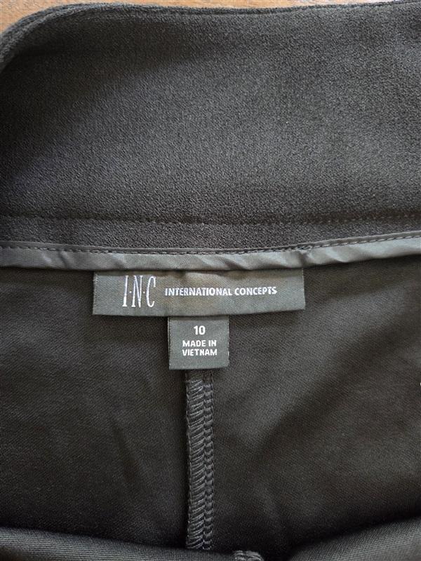 NWT INC 10 High Rise Side Zip Black Pants 127705