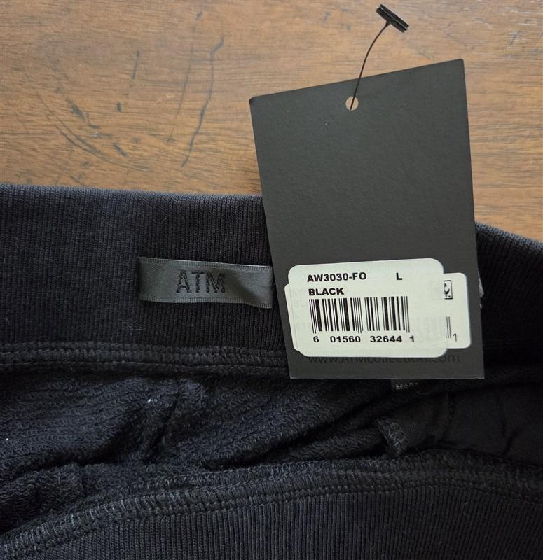 NWT ATM LG Anthony Thomas Melillo FRENCH TERRY SWEATPANTS Black 127708