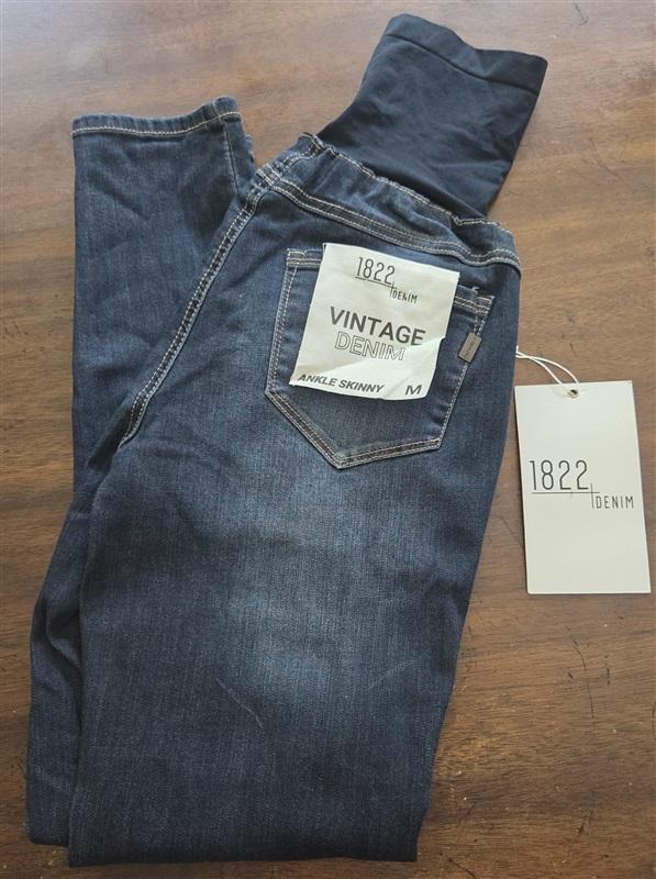 NWT 1822 Denim M Jeans Maternity Ankle Skinny Navy Blue 127712