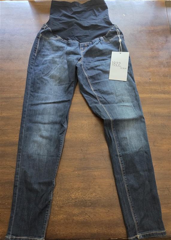 NWT 1822 Denim M Jeans Maternity Ankle Skinny Navy Blue 127712