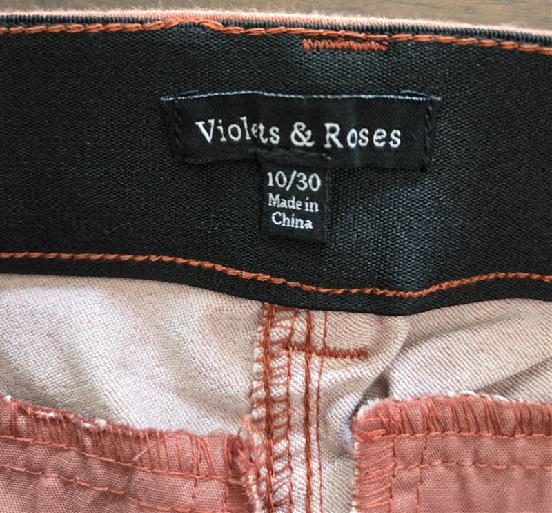 NWT Violets & Roses 10 30 Slim Straight Trouser Pants Harvest Rose 127713