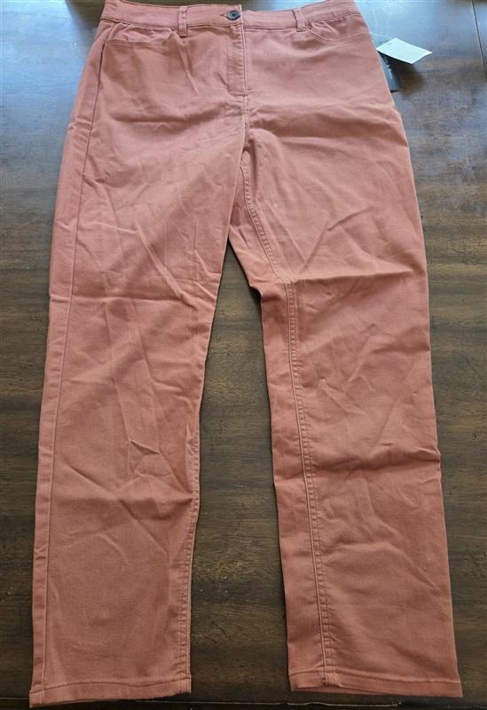 NWT Violets & Roses 10 30 Slim Straight Trouser Pants Harvest Rose 127713