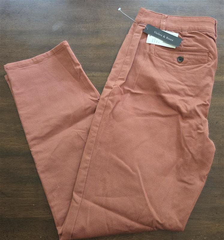 NWT Violets & Roses 10 30 Slim Straight Trouser Pants Harvest Rose 127713