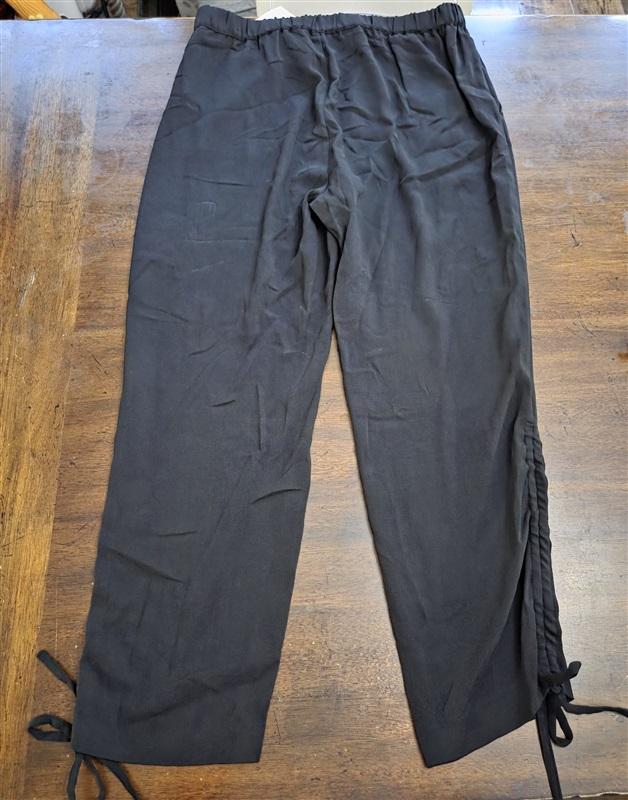 NWT CeCe M Essentials Pants Solid Ruched Ankles Rich Black 127723